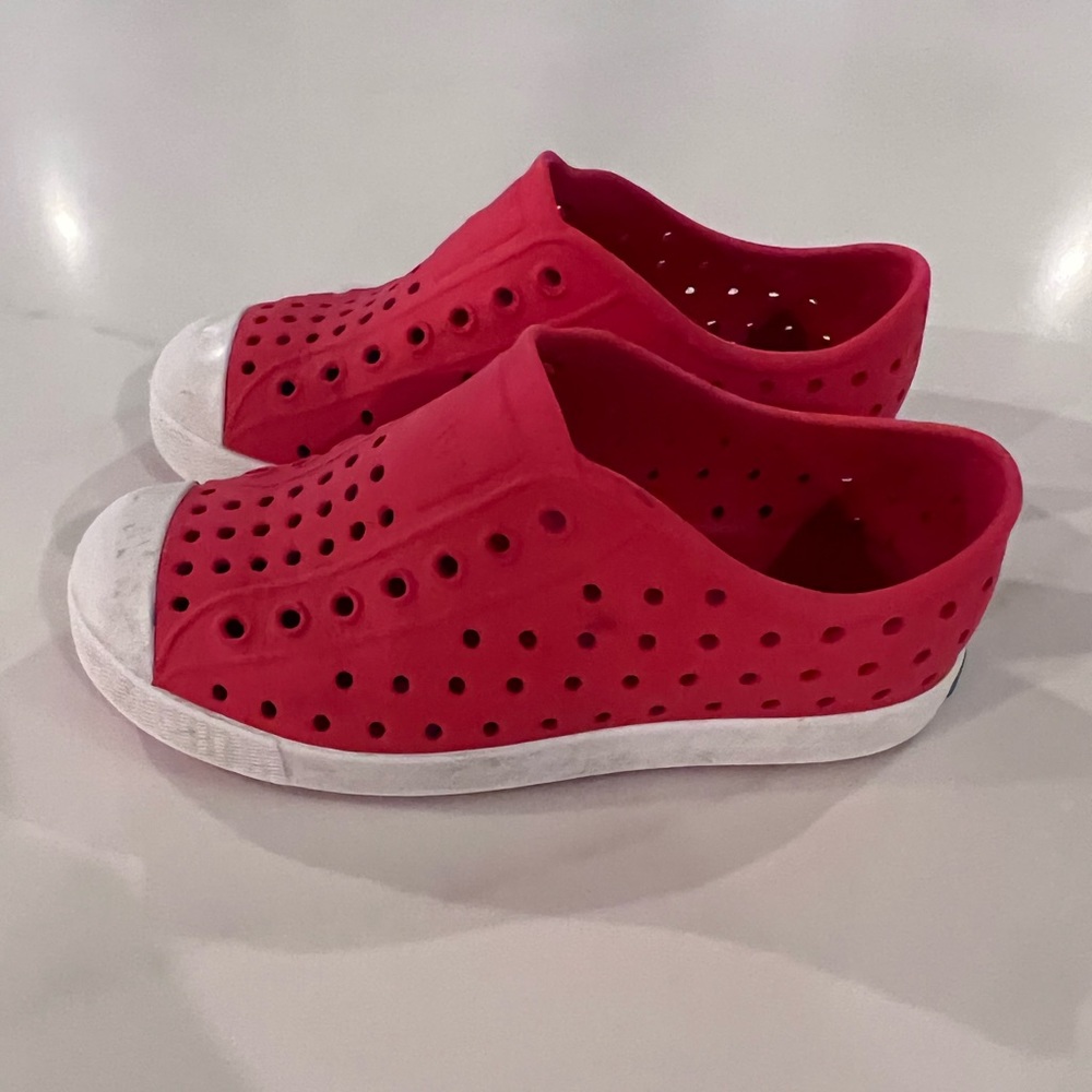 Toddler size 12 red Native Jefferson’s.
